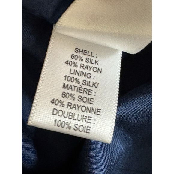 Vera Wang Sequined Party Dress Navy Blue Satin Midi With Black Sequin Neckline - Picture 6 of 16